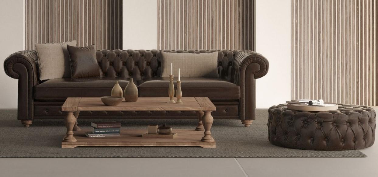 Sofa und Hocker für das Wohnzimmer Stil und Weichheit in einem