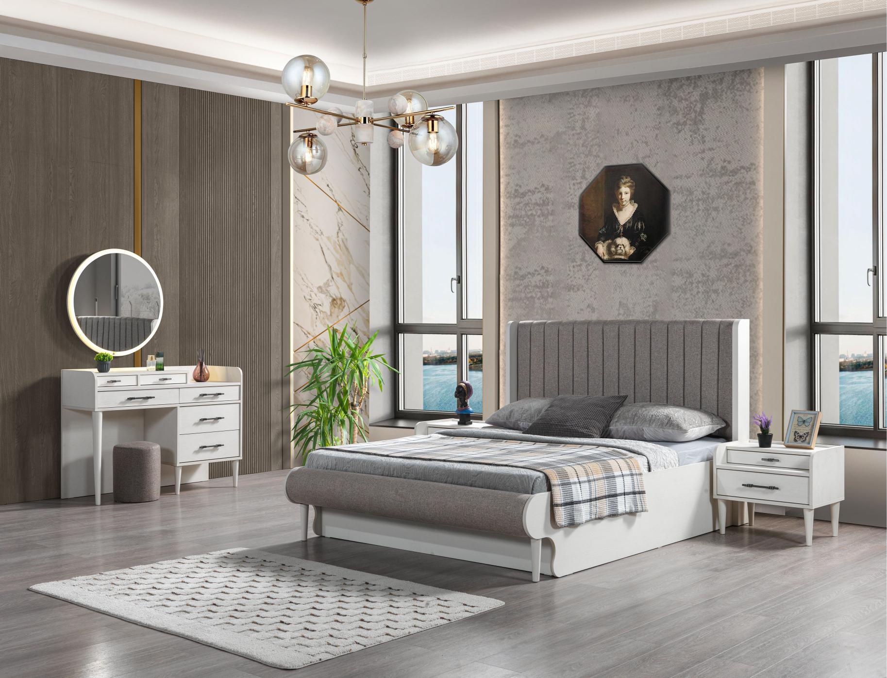 Komplettschlafzimmer modern 5tlg. Bett Nachttische Schrank