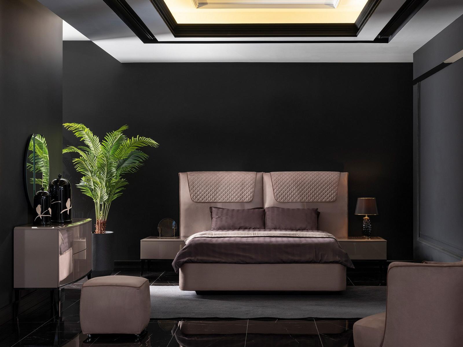 Elegantes Beiges Schlafzimmermöbel-Set aus Holz mit modernem Design