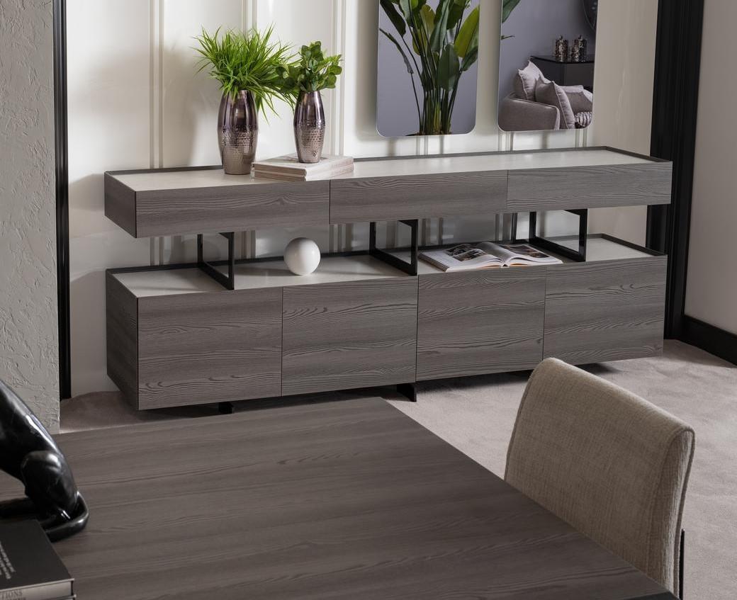 Elegantes graues Sideboard aus Holz im modernen Design