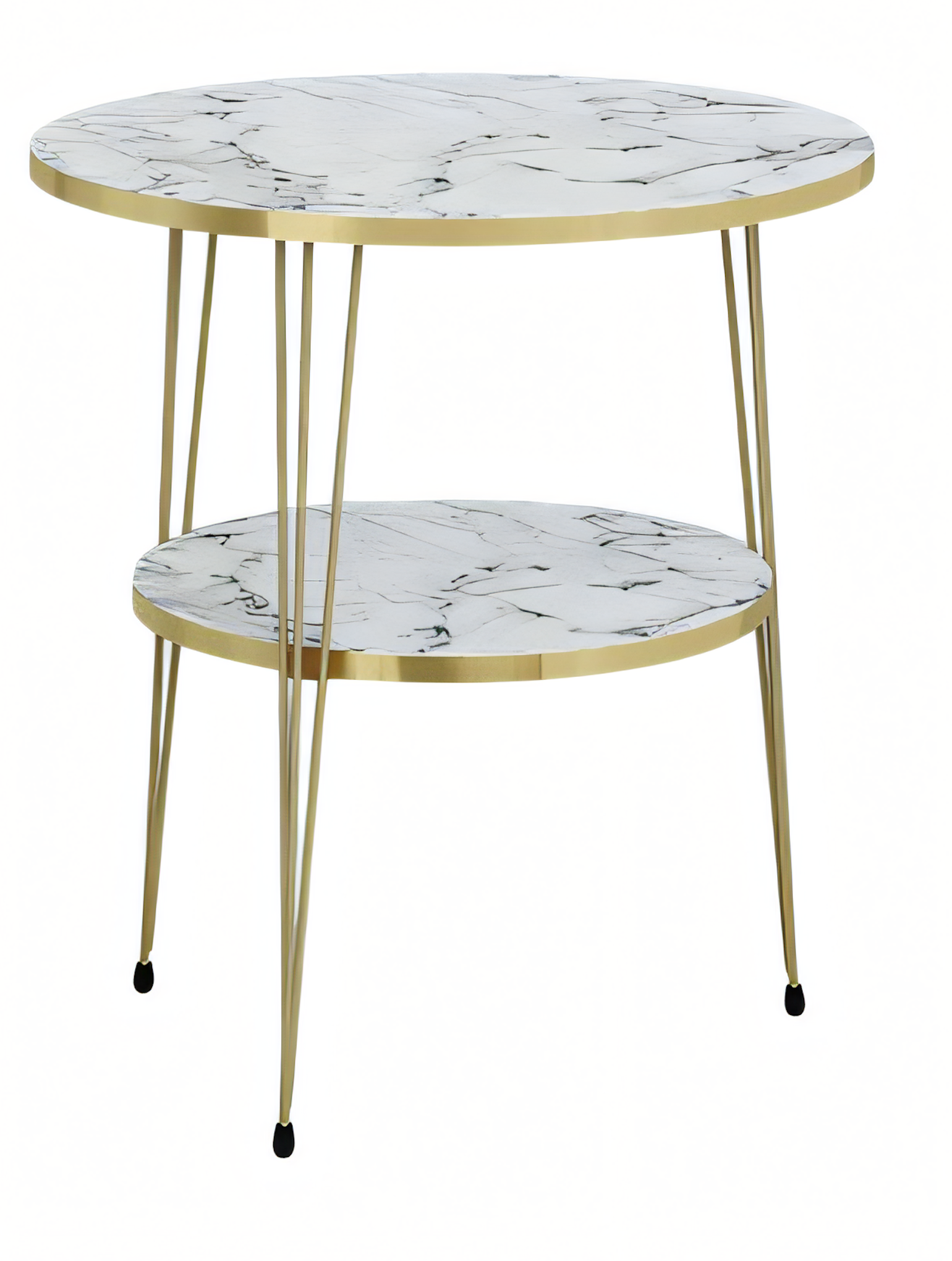 Beistelltisch aus Metall in Weiß modern eleganter Stil