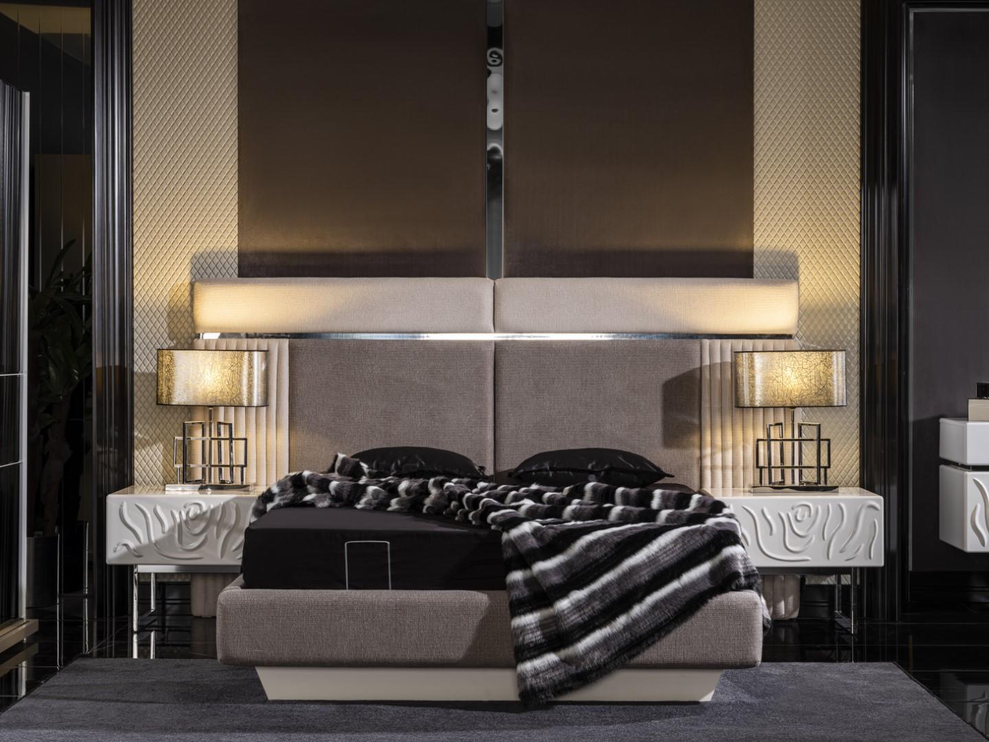 Elegantes weißes Schlafzimmer-Set aus Holz mit modernem Design