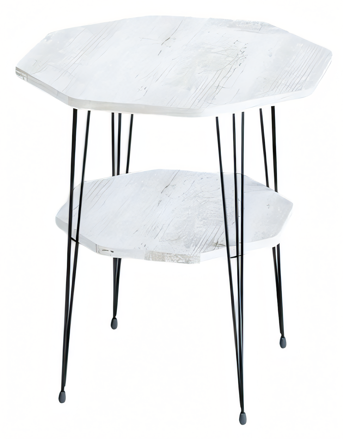 Weißer Beistelltisch aus Metall im eleganten Stil
