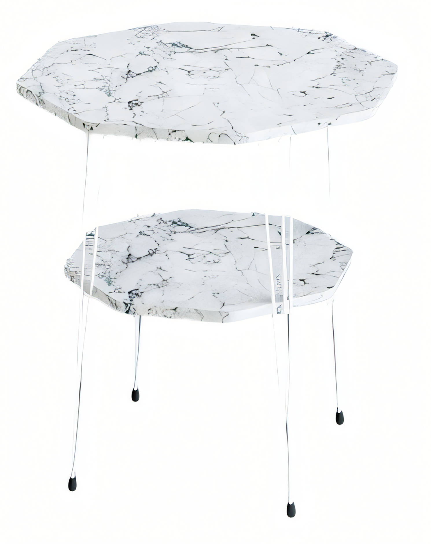 Luxus Beistelltisch Kollektion – 5-teilige Satztische, Laptoptische & Etagentische (Marmor- & Holz-Optik)