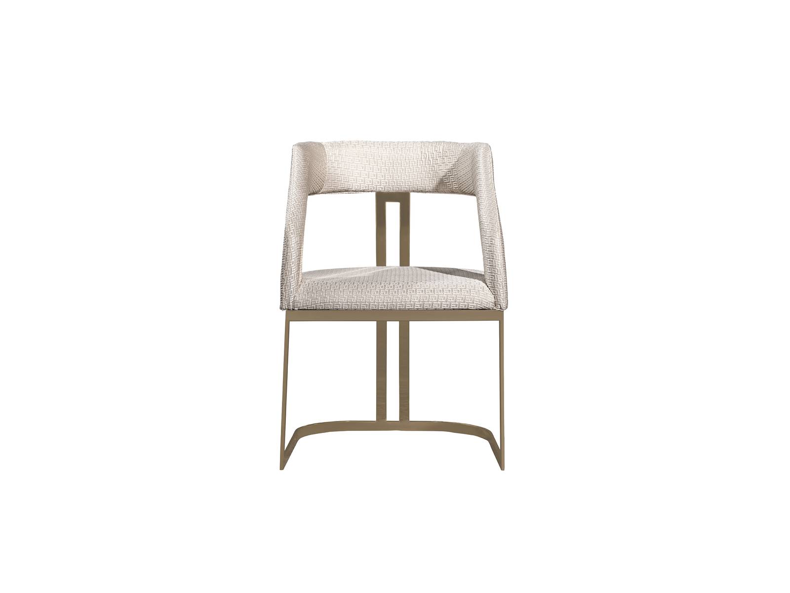 Beiger Holzstuhl im modernen Design mit Textilpolster