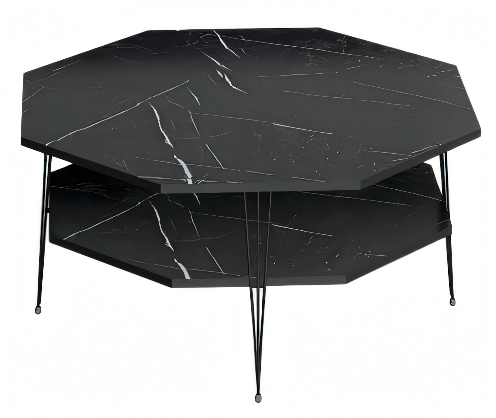 Eleganter schwarzer Couchtisch aus Holz für modernes Wohnzimmer