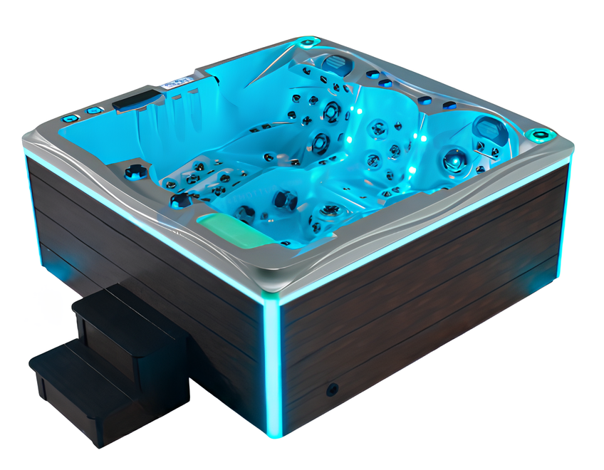 Sprudelbad Outdoor Whirlpool Hydromassagewanne Massagebad Hot Tub 210x210cm