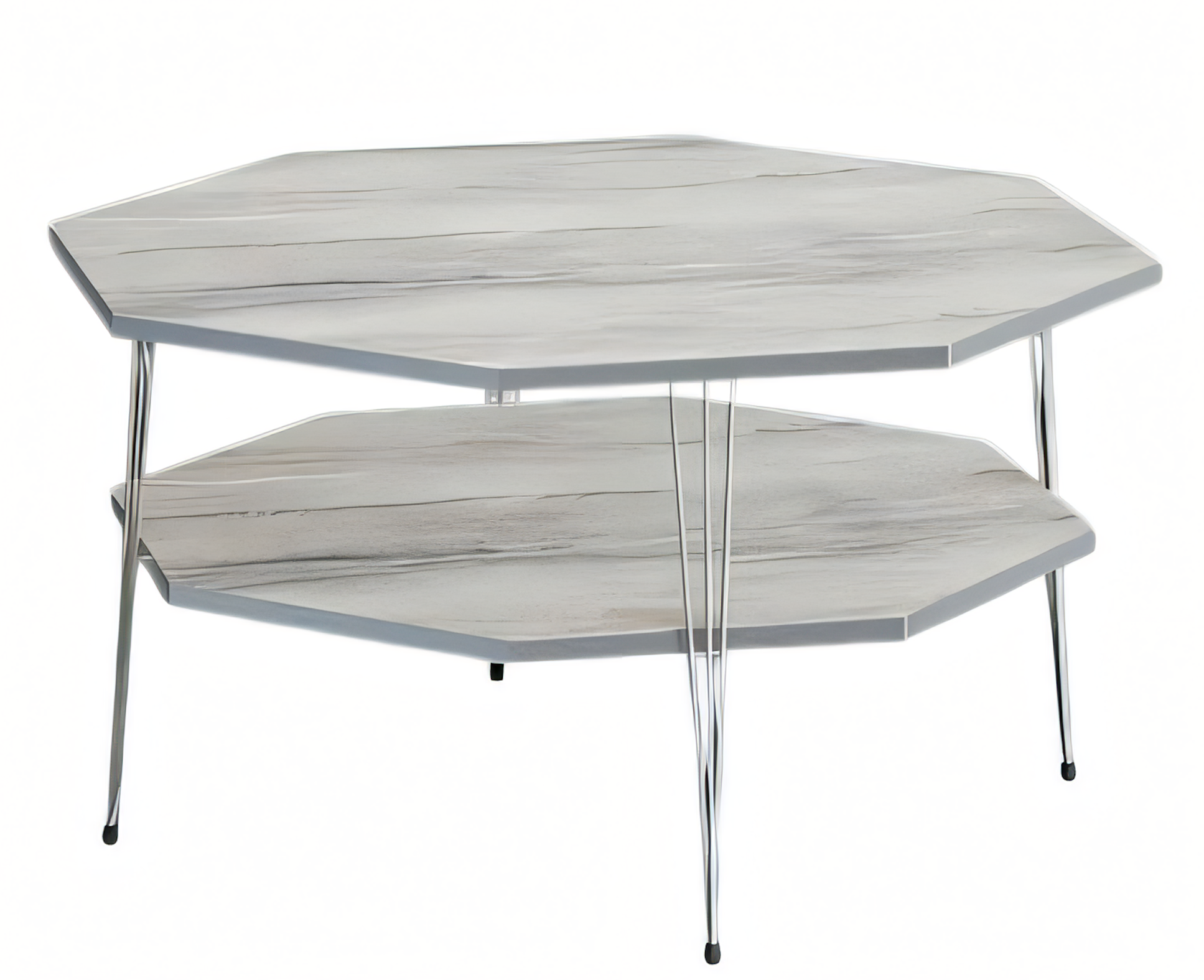 Moderner grauer Couchtisch aus Holz mit elegantem Design