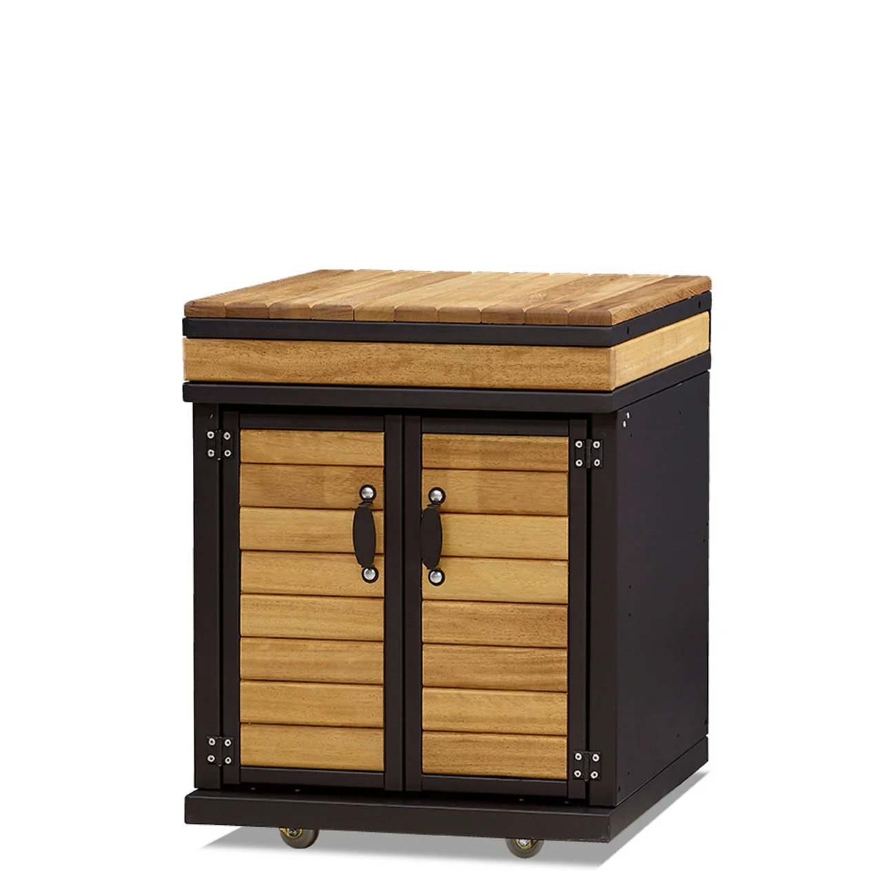 Außenküchenmodul aus Holz in Braun modern