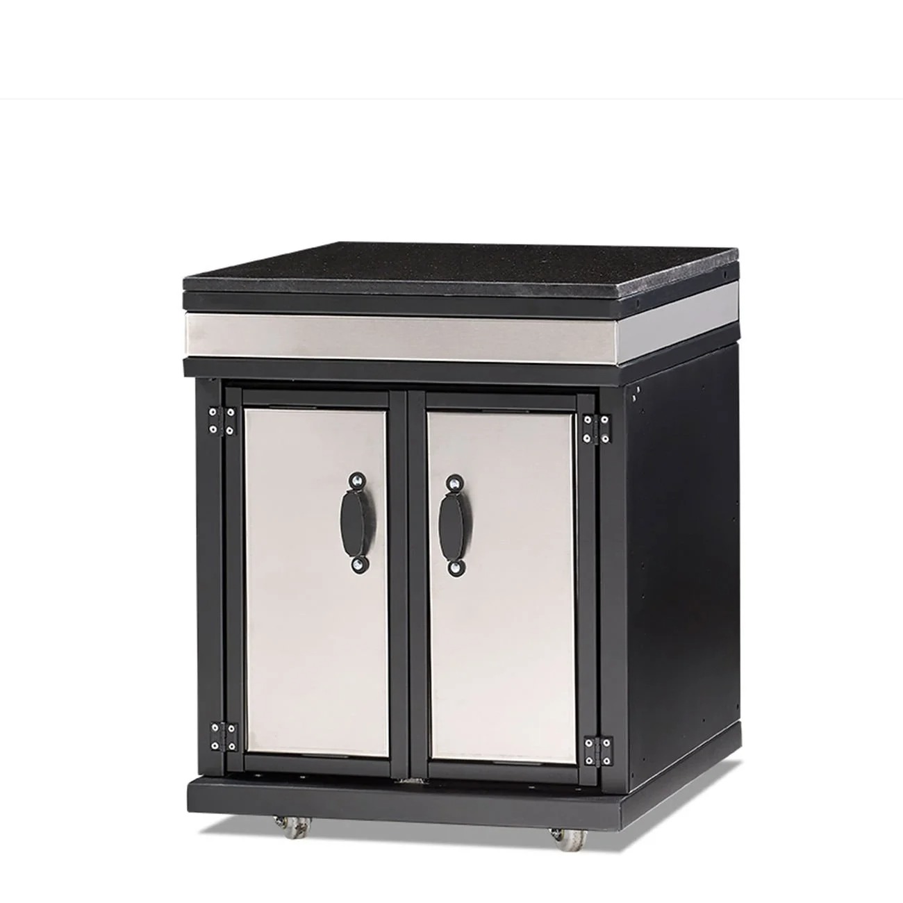 Elegantes Außenküchenmodul aus Edelstahl in Silber