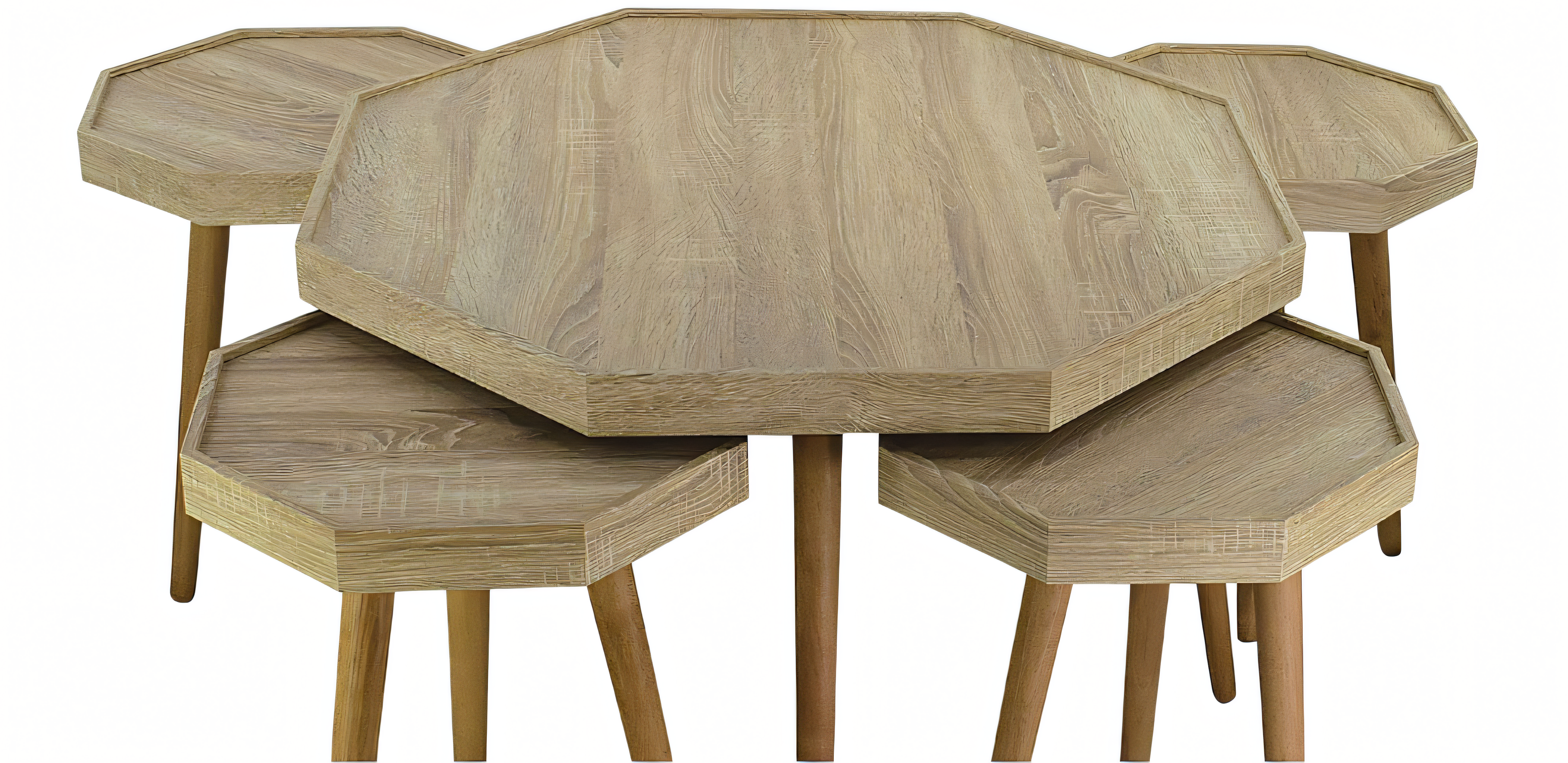 Eleganter Beistelltisch aus Holz in Beige für modernes Wohnzimmer