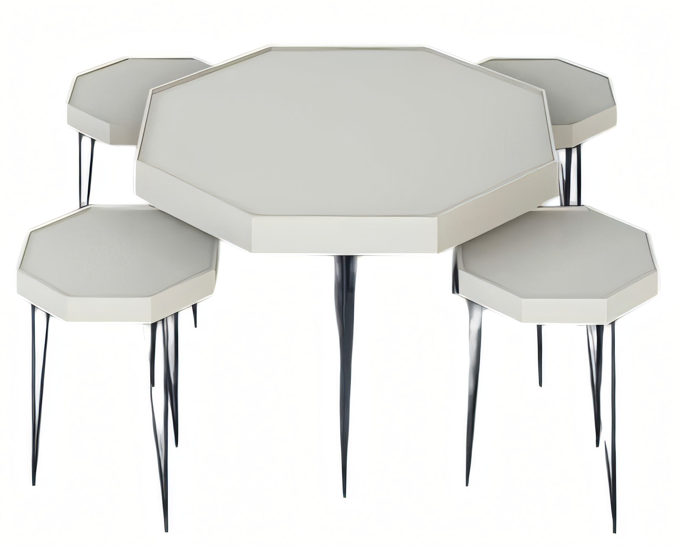 Beistelltisch Set 5 Teile mit Modernem Design und Metall-Beinen