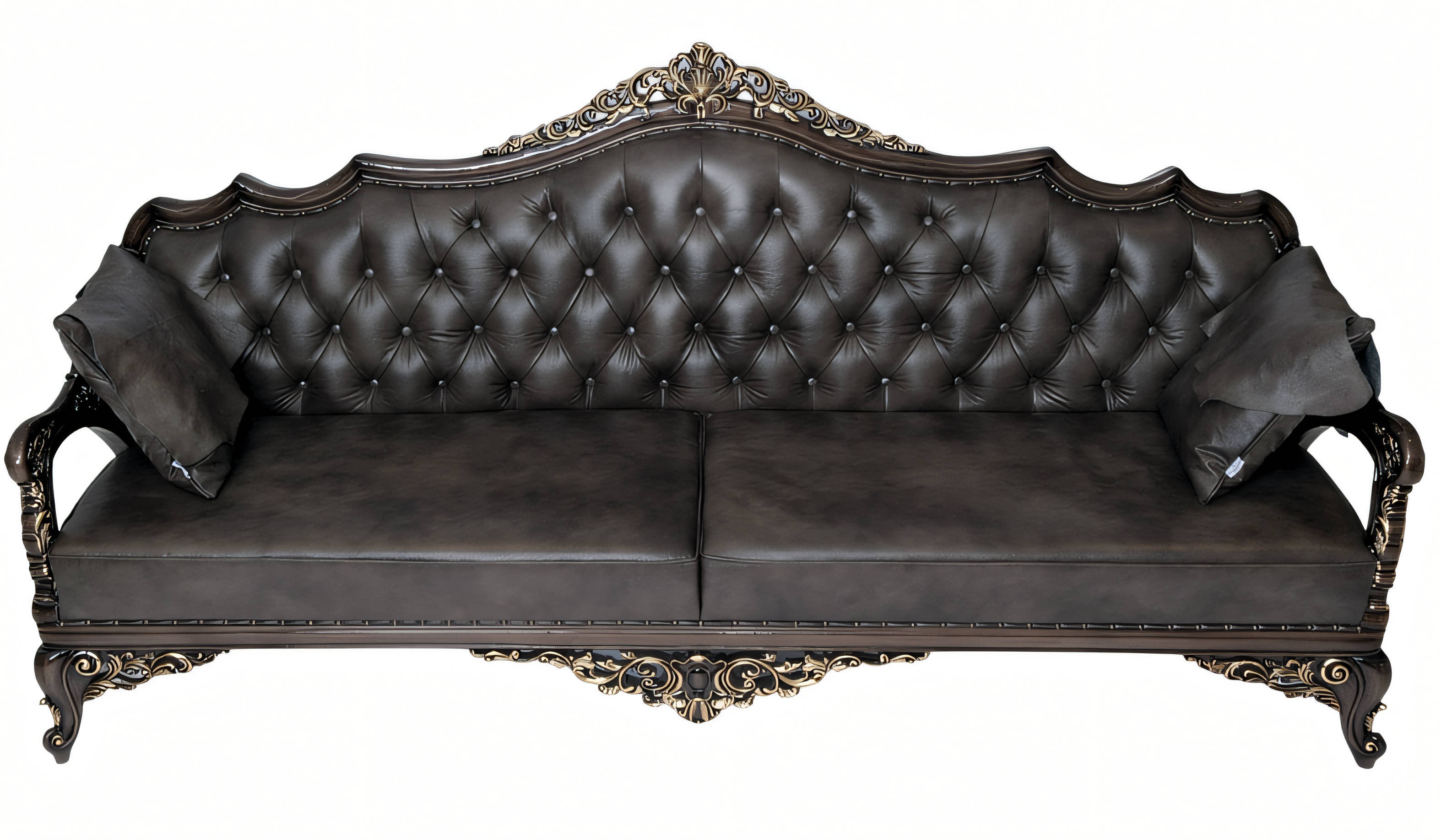 Elegantes braunes Leder-Sofa für modernes Wohnzimmer