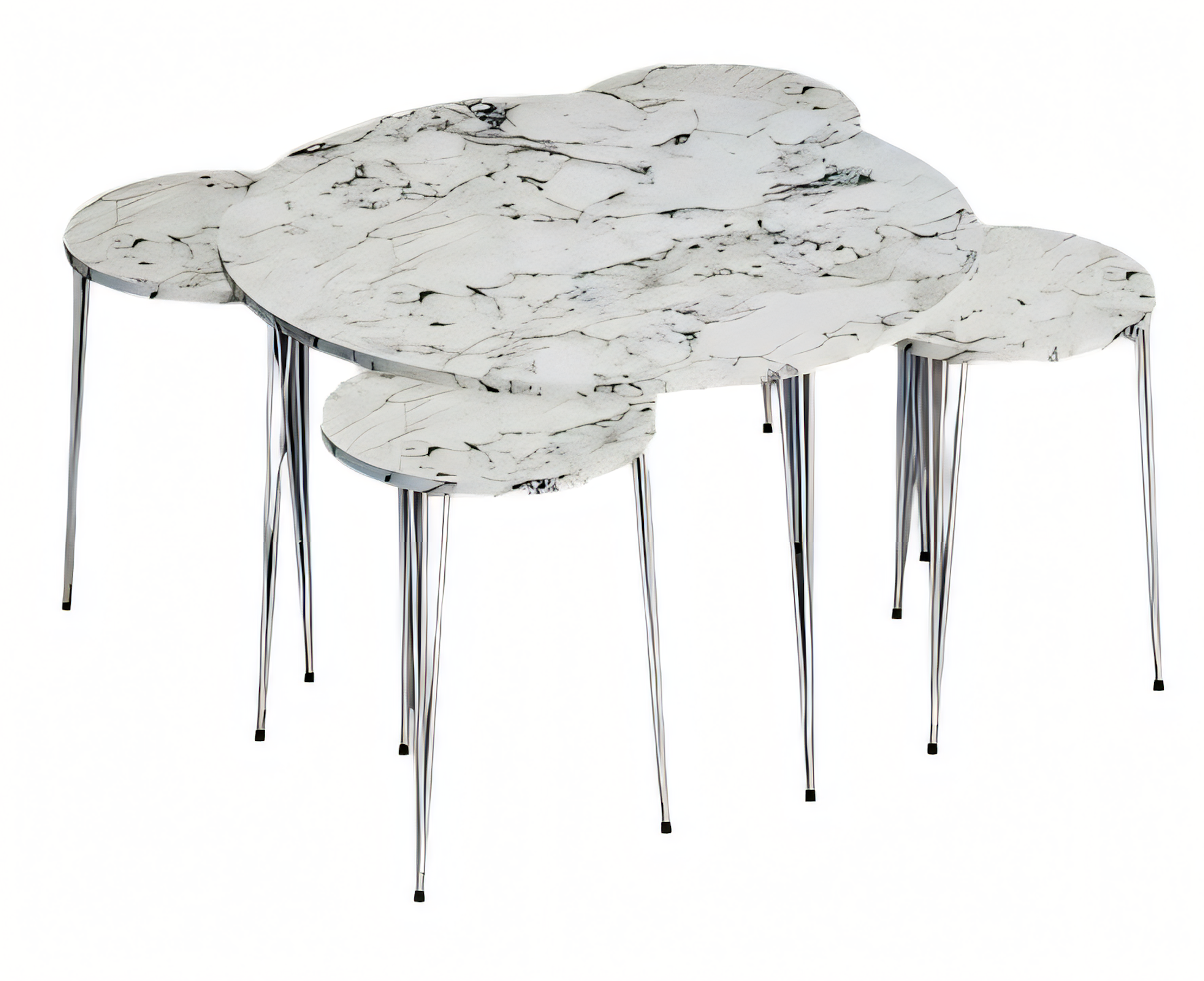 Luxus Wohnwand-Set 5-teilig Neoklassik Hell