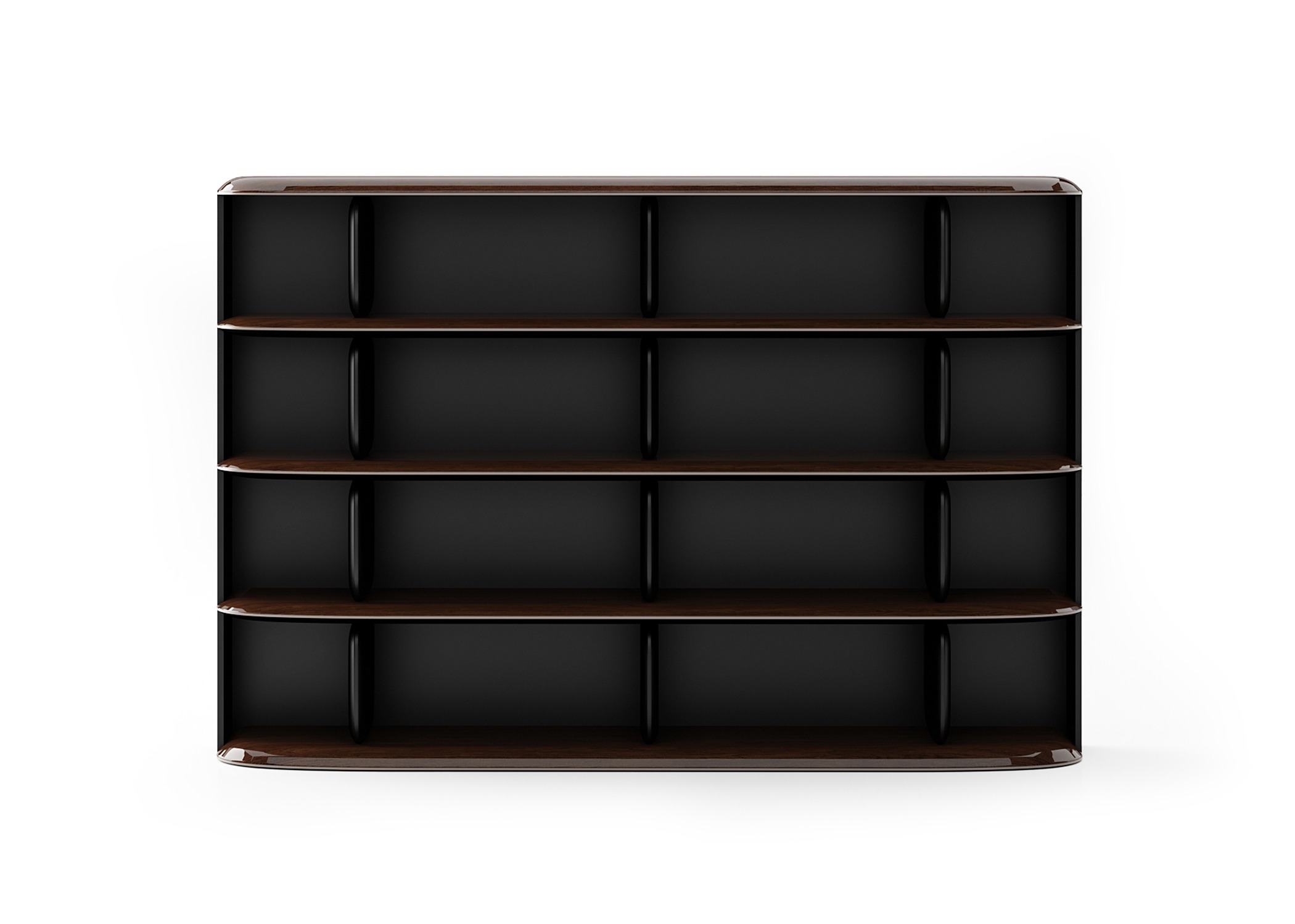 Elegantes braunes Holz Bücherregal im modernen Design