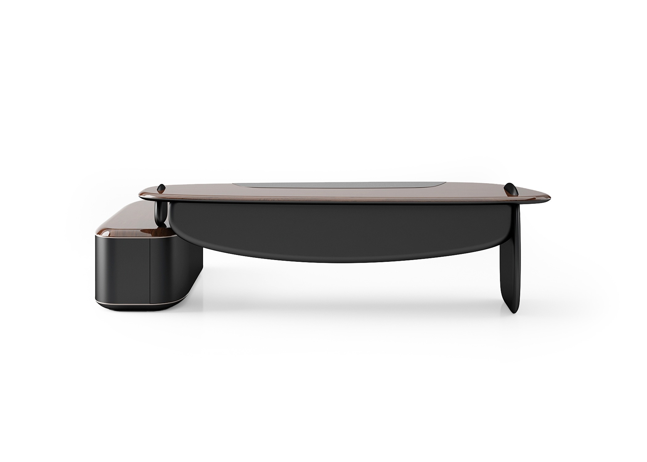 Brauner Holzschreibtisch im eleganten Design für Homeoffice