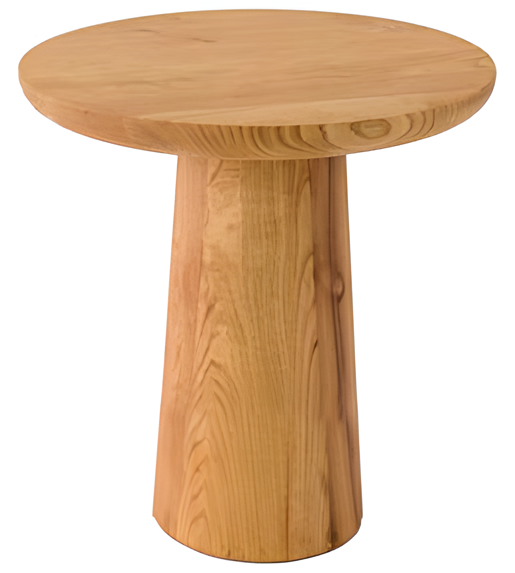 Brauner Holz Hocker im eleganten Design