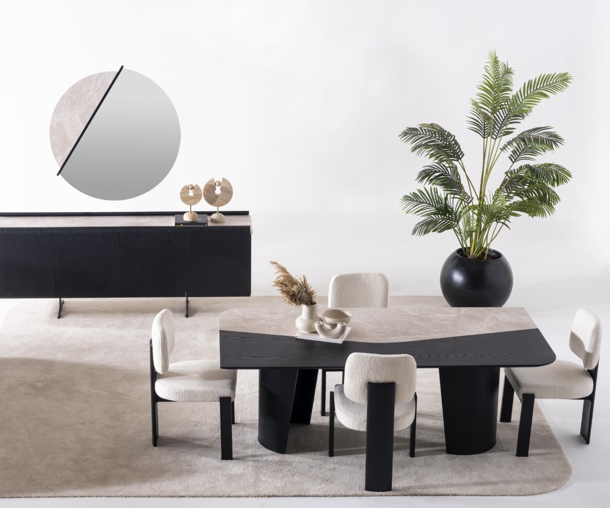 Mehrfarbiges Holz Esszimmer Set mit Esstisch und Stühlen