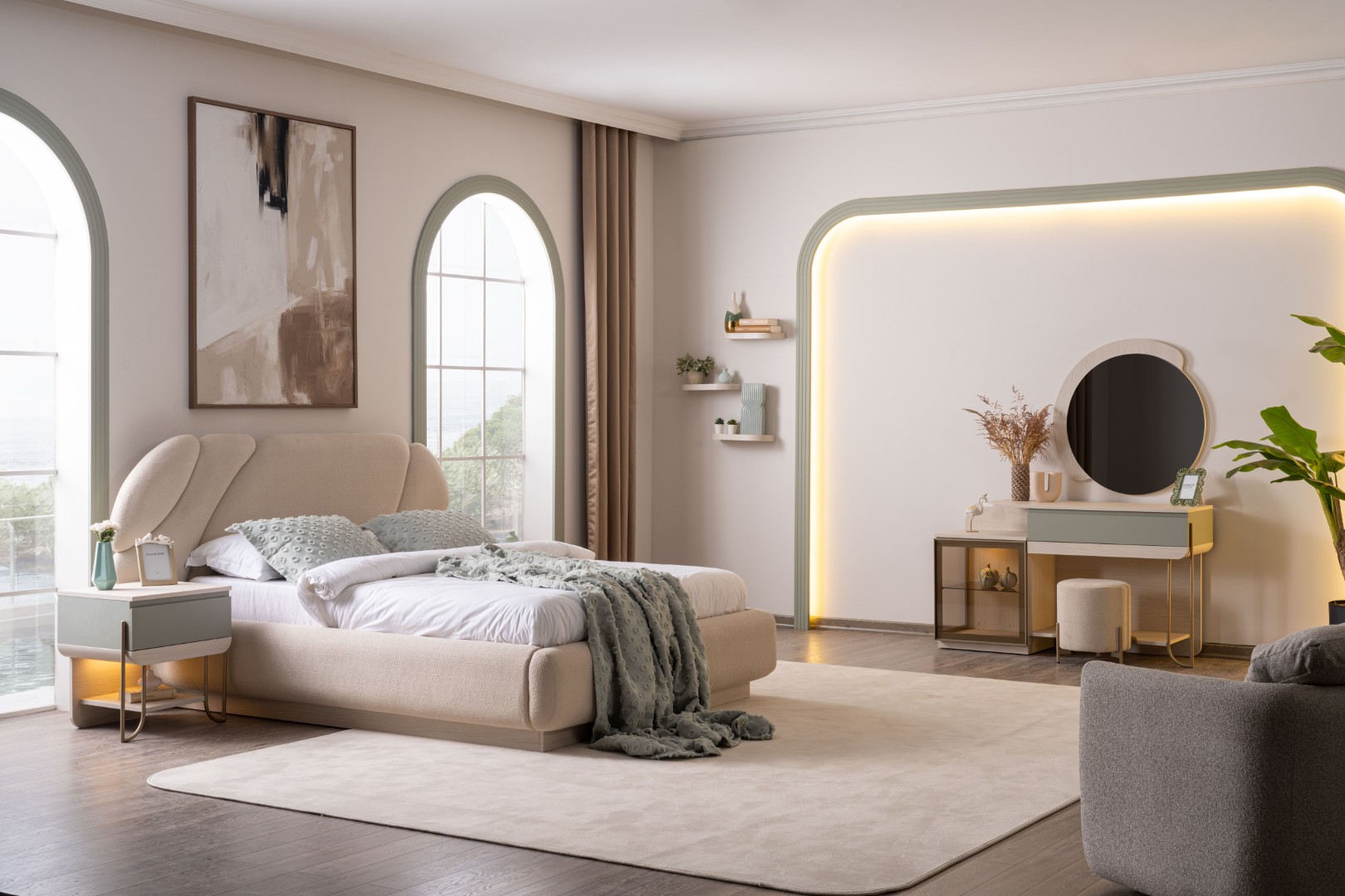 Ein Schlafzimmer-Set, das eine gemütliche Atmosphäre schafft