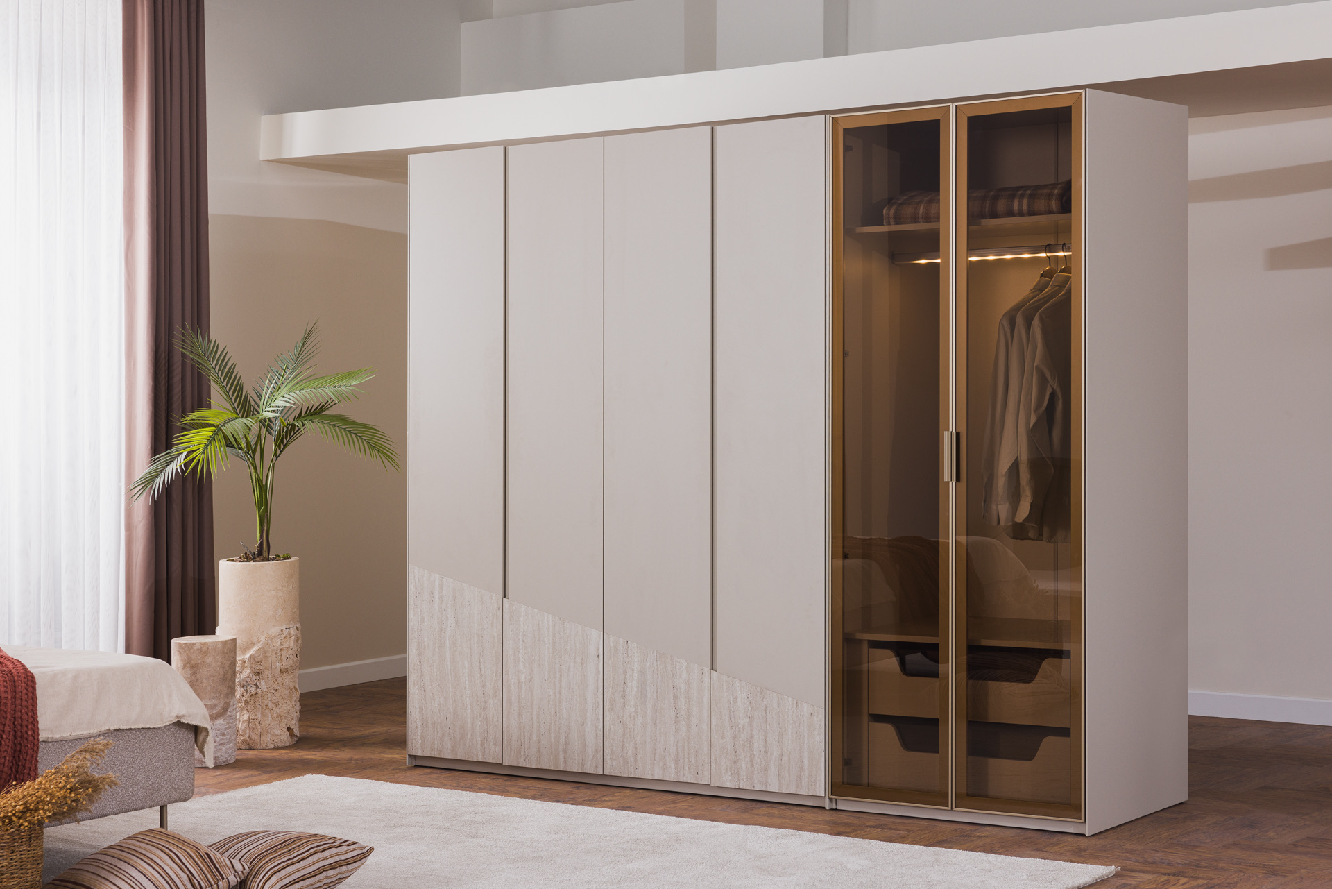 Kleiderschrank Minimalismus und Gemütlichkeit vereint