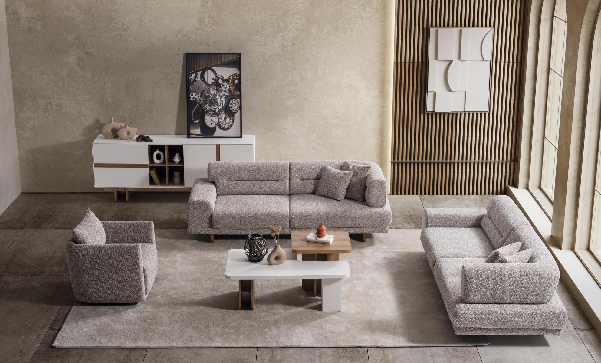 Wohnzimmer-Set im modernen Stil Harmonie von Zweckmäßigkeit und Gemütlichkeit