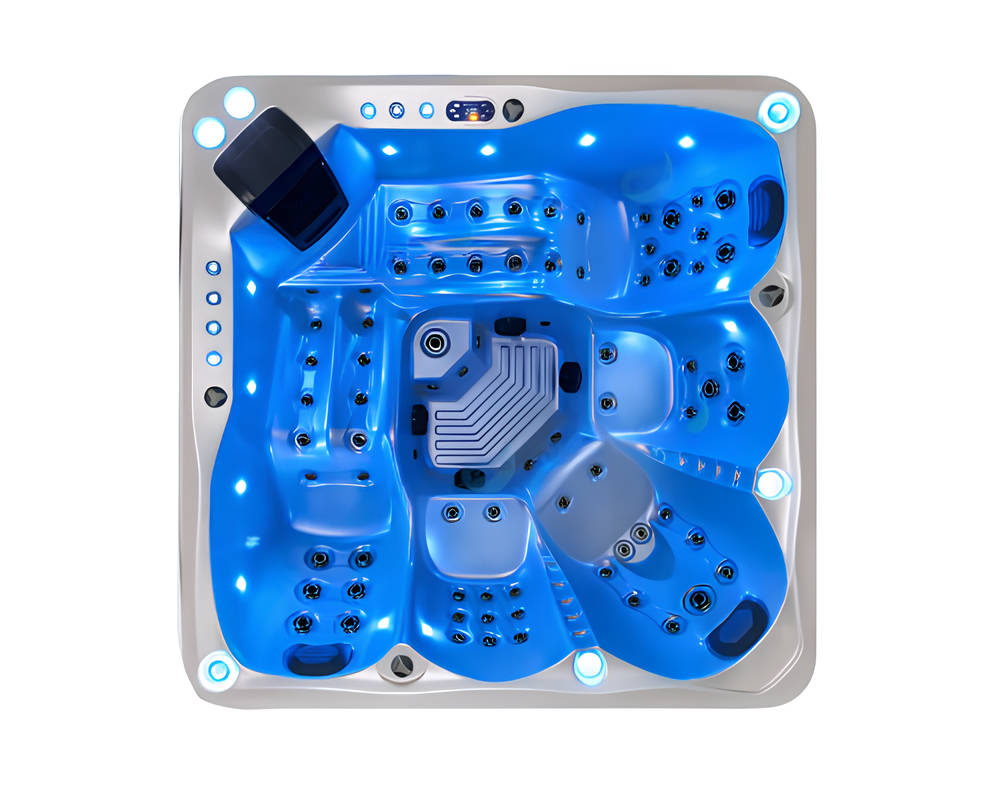 Spa-Bad Whirlwanne Whirlpool Blubberbad Hydromassagewanne Sprudelbad 210x210 cm