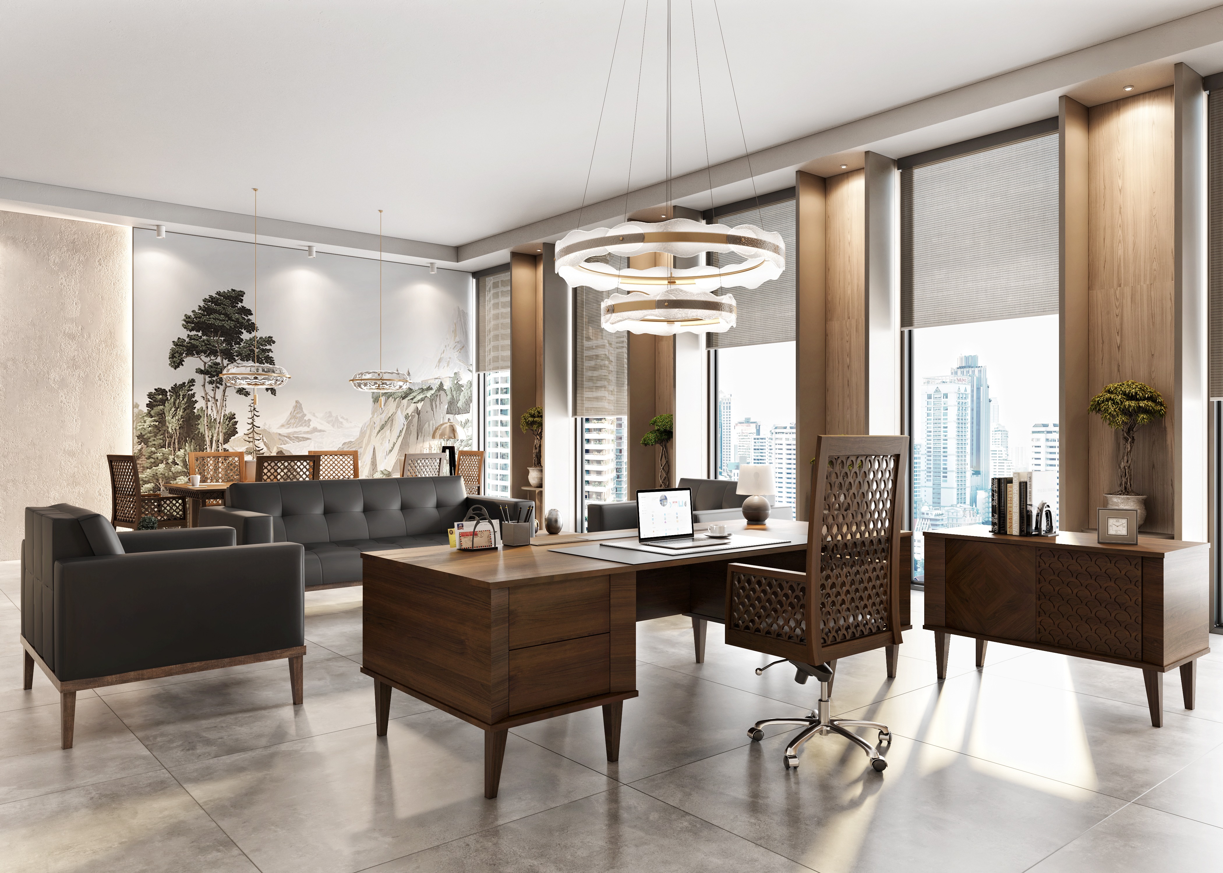 Arbeitszimmer-Set: Minimalismus, Gemütlichkeit und Strenge