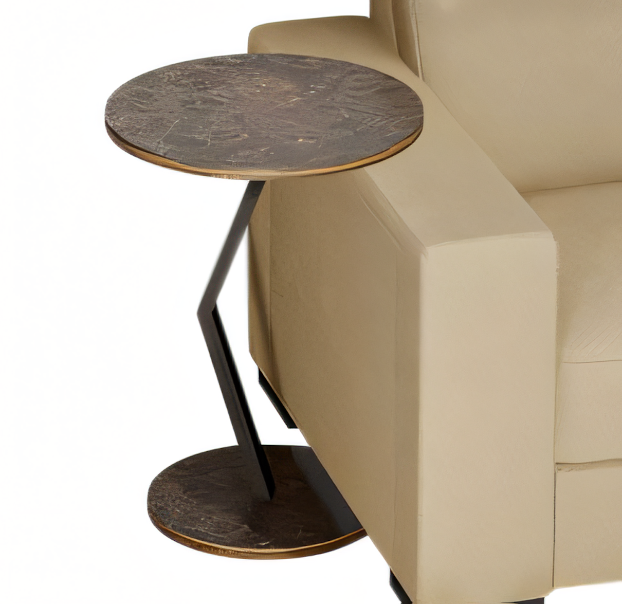 Der kleine und handliche Beistelltisch findet überall Platz.