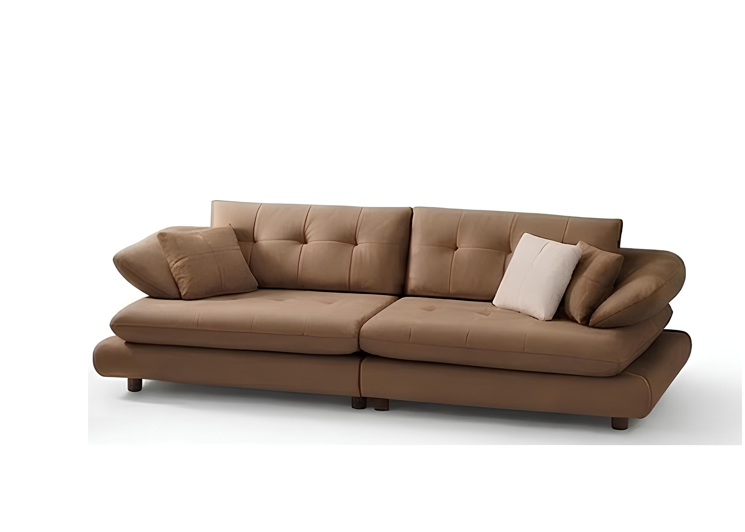 Sofa 4-Sitzer Braune Moderner Stil Holzrahmen Holzfüße Einstellbar Neu