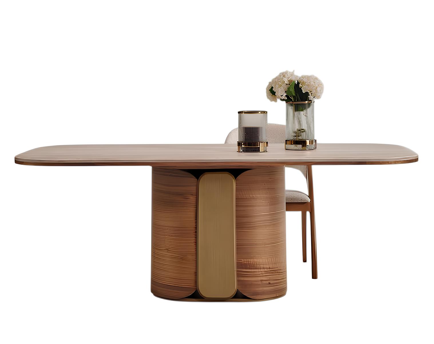 Tisch Braun Farbe Moderner Stil Holzrahmen Holzplatte Rechteckig Neu