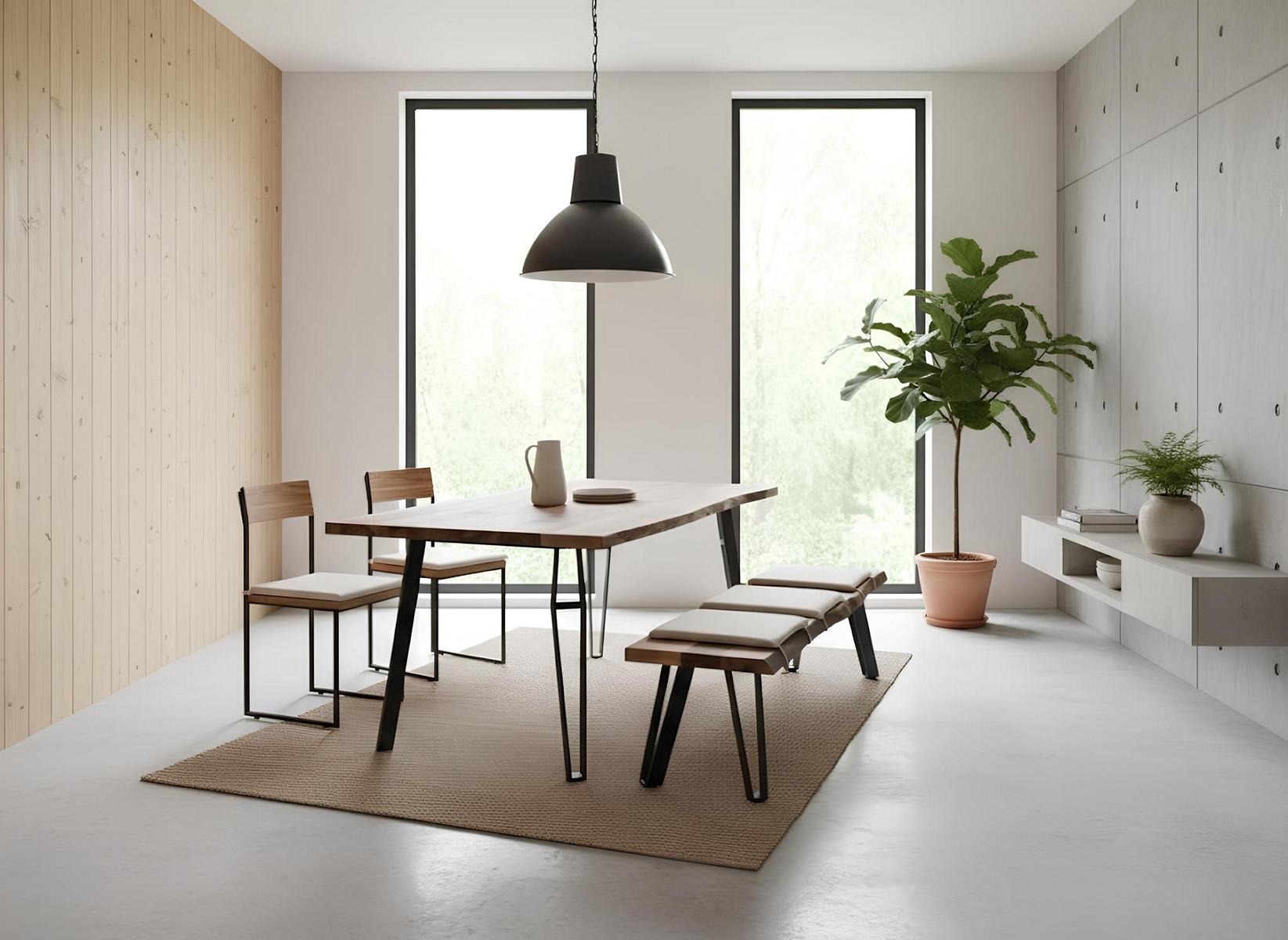 Esszimmer Esstisch Sitzbank Stil modern Farbe braun rechteckig neu