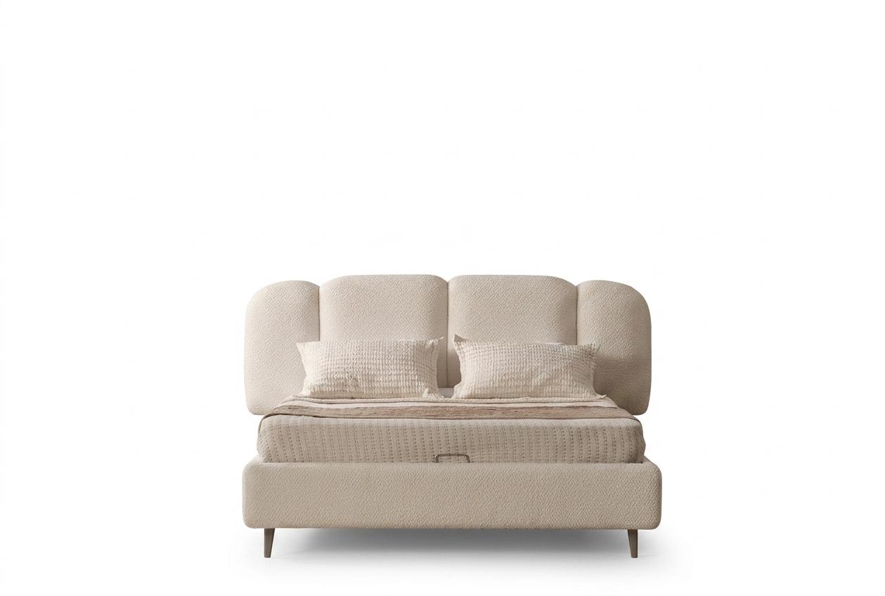 Doppelbett bequem groß komfortabel beige moderner Stil neu