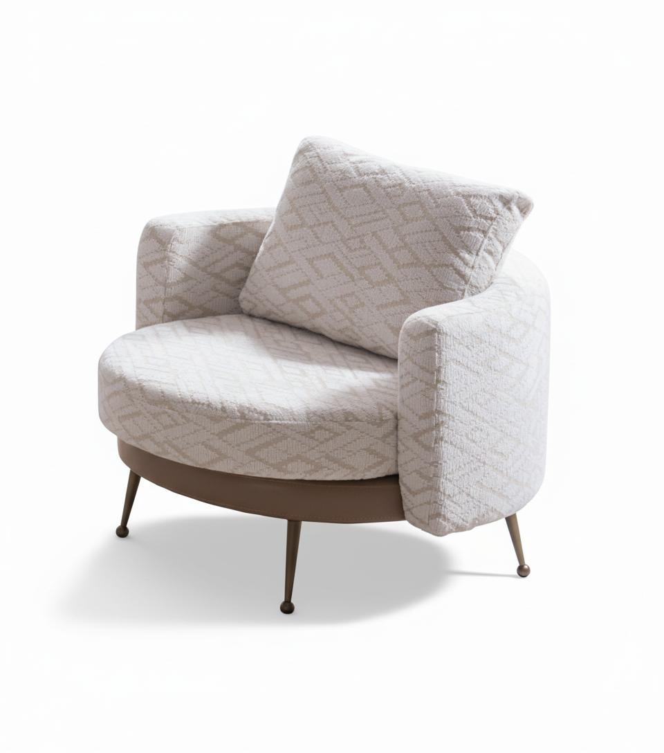 Sessel Modern Weiß Gemustert Elegant Design Couch Polstersofa Neu