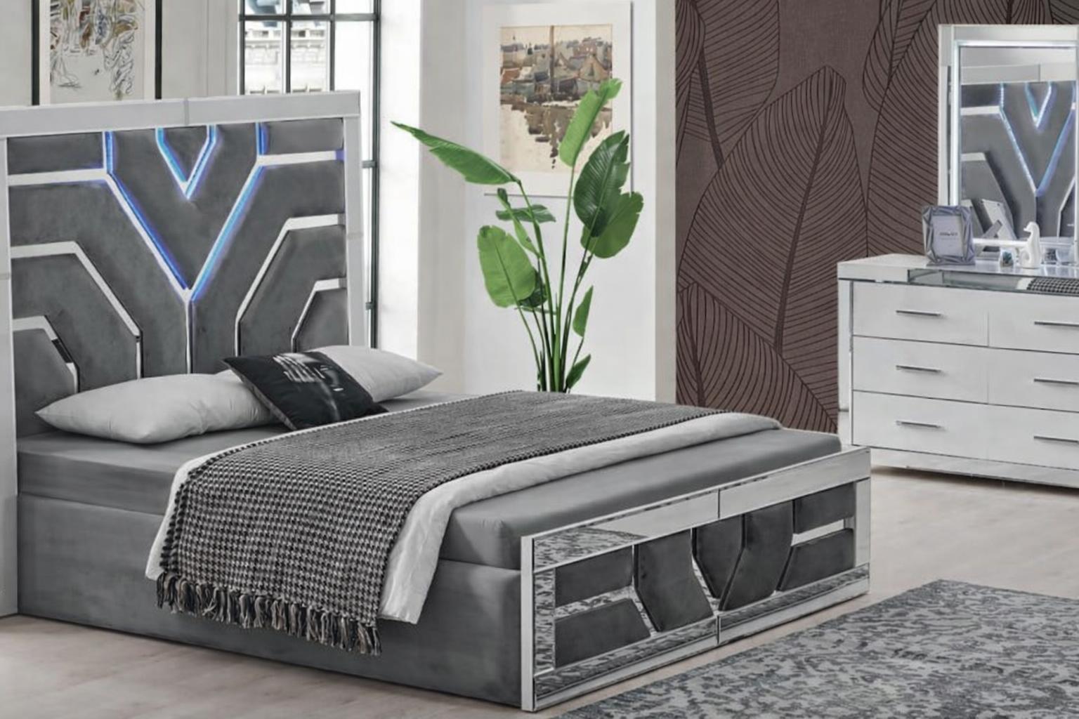 Schlafzimmer-Set 2-tlg. – elegantes Bett & Schminktisch im Set