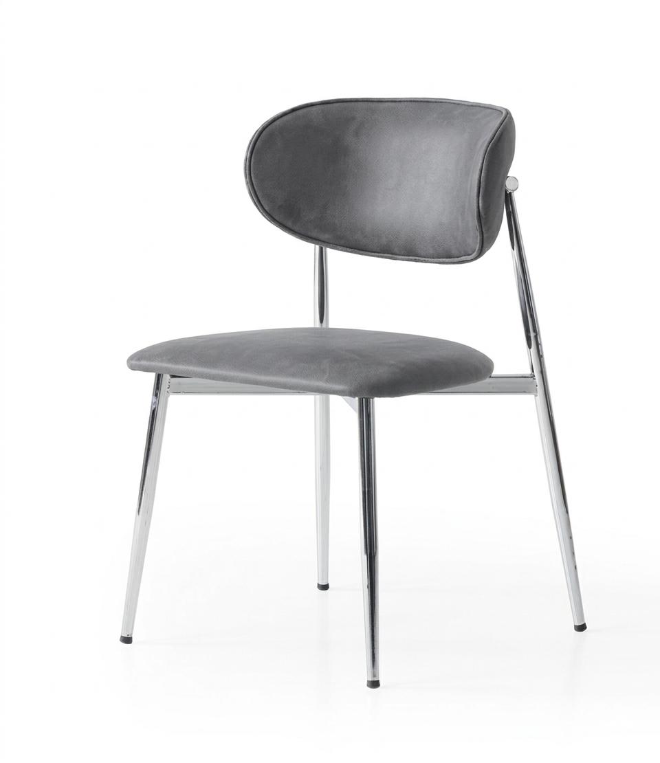 Stuhl Grau Bequem Weich Stoff Metalloptik Modern Stabil Hochwertig