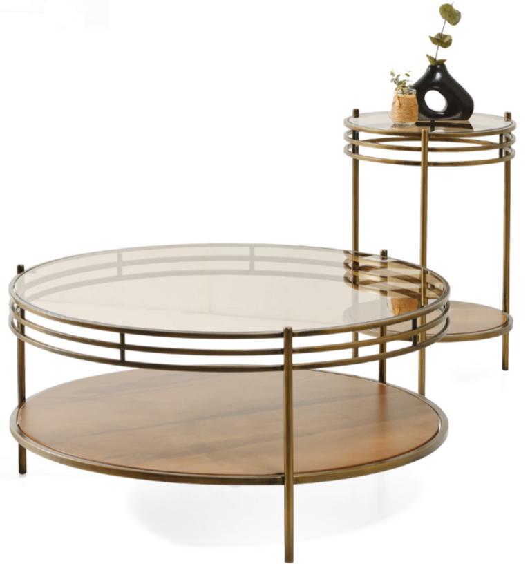 Stilvoll Exklusiv Couchtische Modern Wohnzimmer Holz Rund Neu Komfort