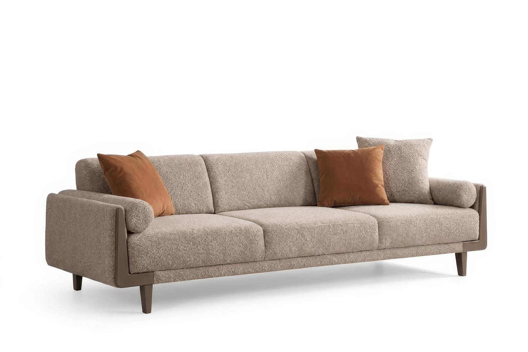 3-Sitzer Sofa Modern Beige Luxus Edel Stilvoll Design Polster Neu