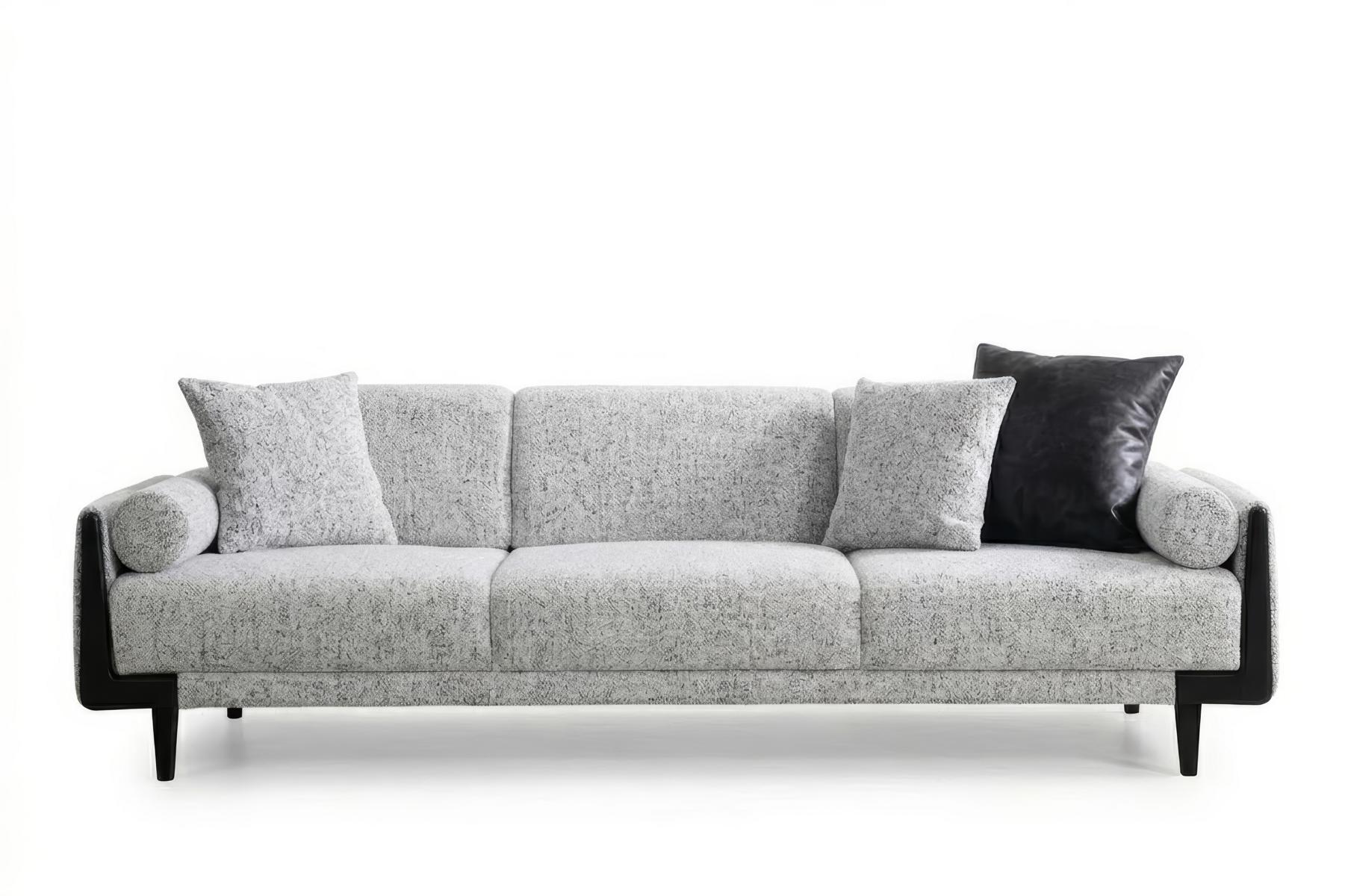 3-Sitzer Sofa Modern Grau Luxus Elegant Design Komfortabel Prachtvoll