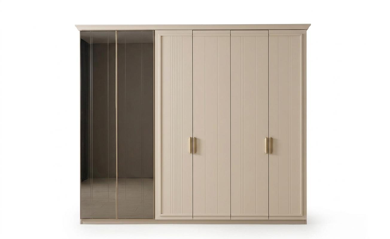 Schrank groß geräumig praktisch  beige moderner Stil Kleiderschrank