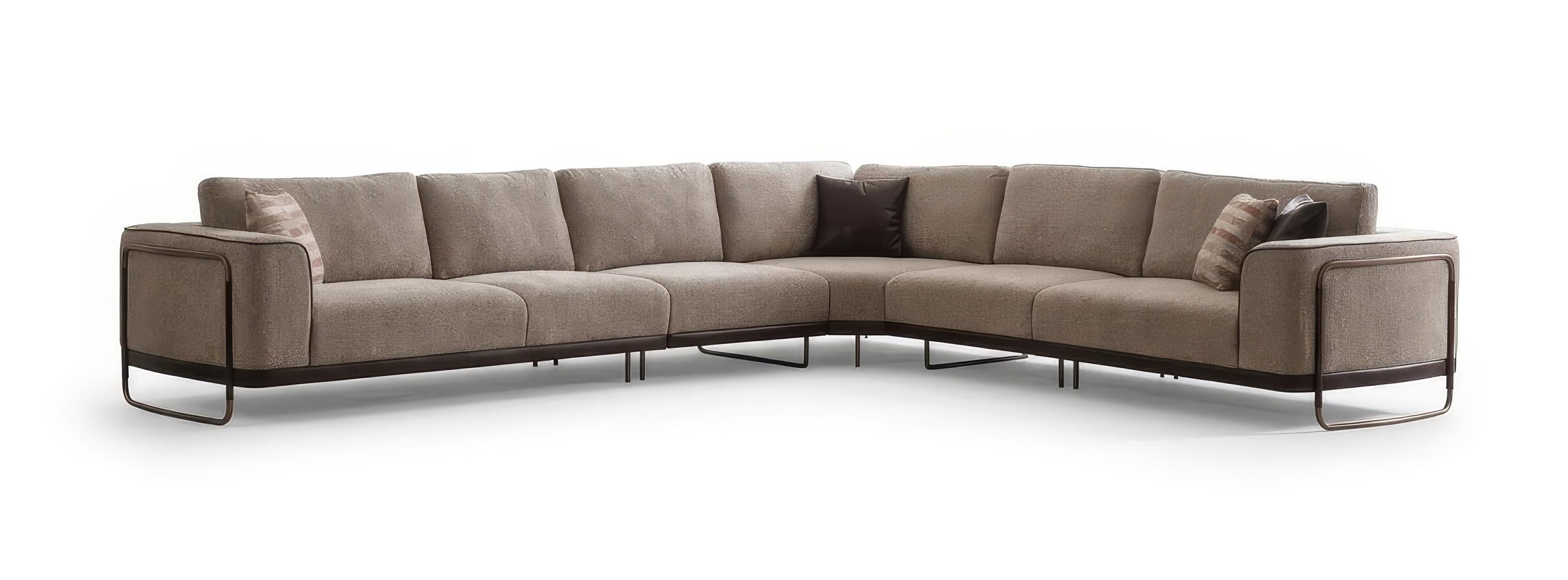 Ecksofa L-Form Modern Braun Minimalistisch Komfortabel Neutral Neu