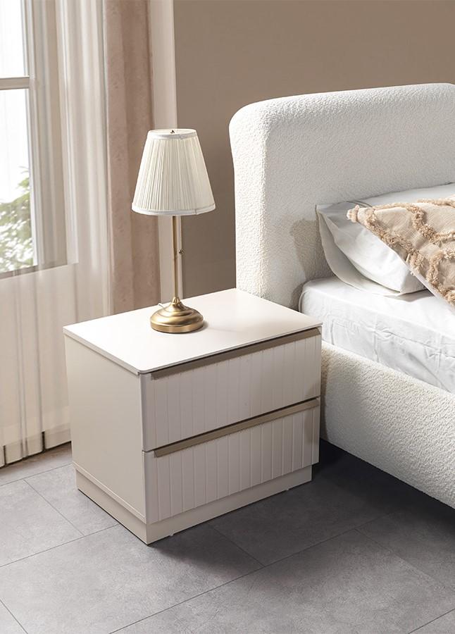 Nachttisch Stil modern Farbe weiß Neu praktisch komfortabel Schlafzimmer