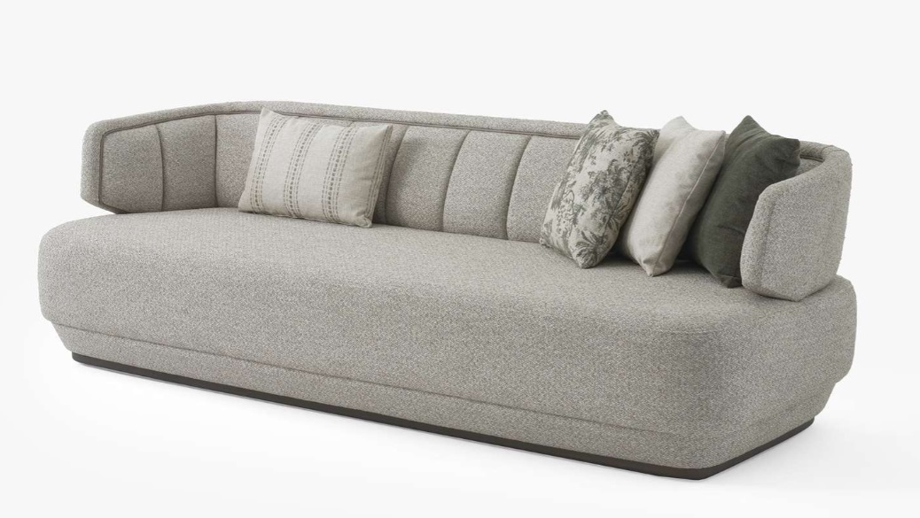 Designer Luxusmöbel Dreisitzer Sofa Moderner Grau Polstersofa 3 Sitzer