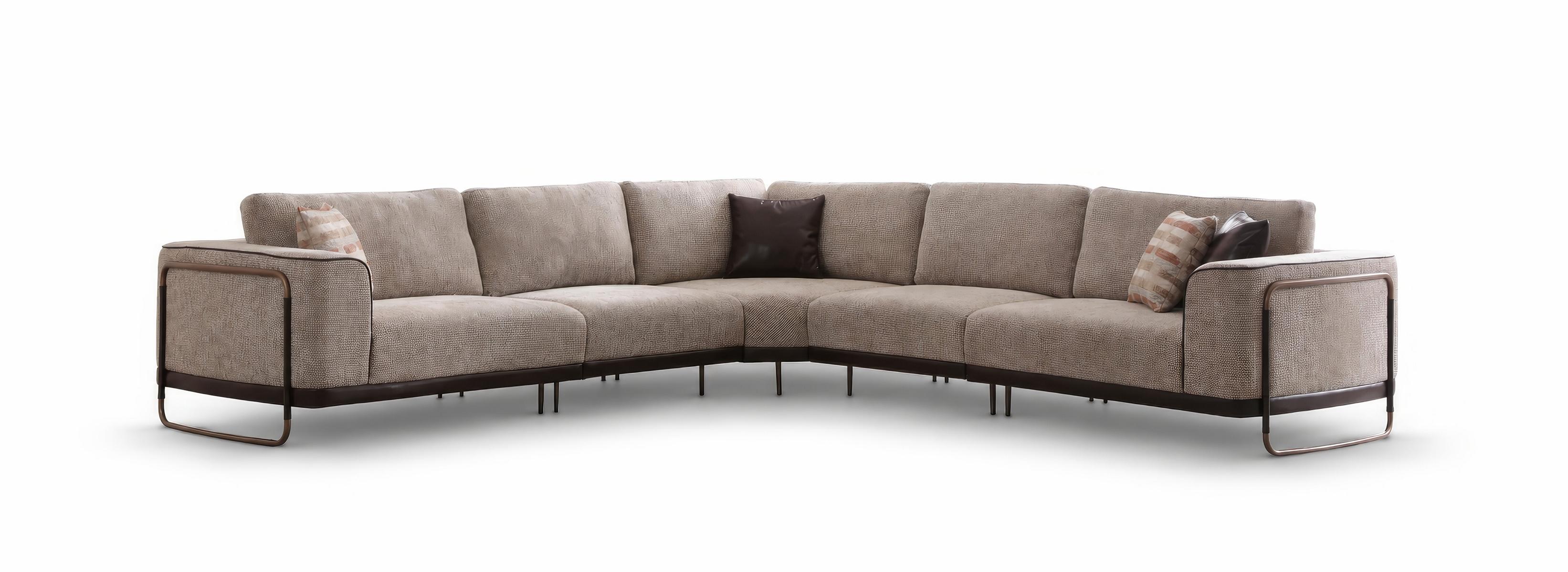 Ecksofa L-Form Modern Braun Minimalistisch Komfortabel Modular Neu