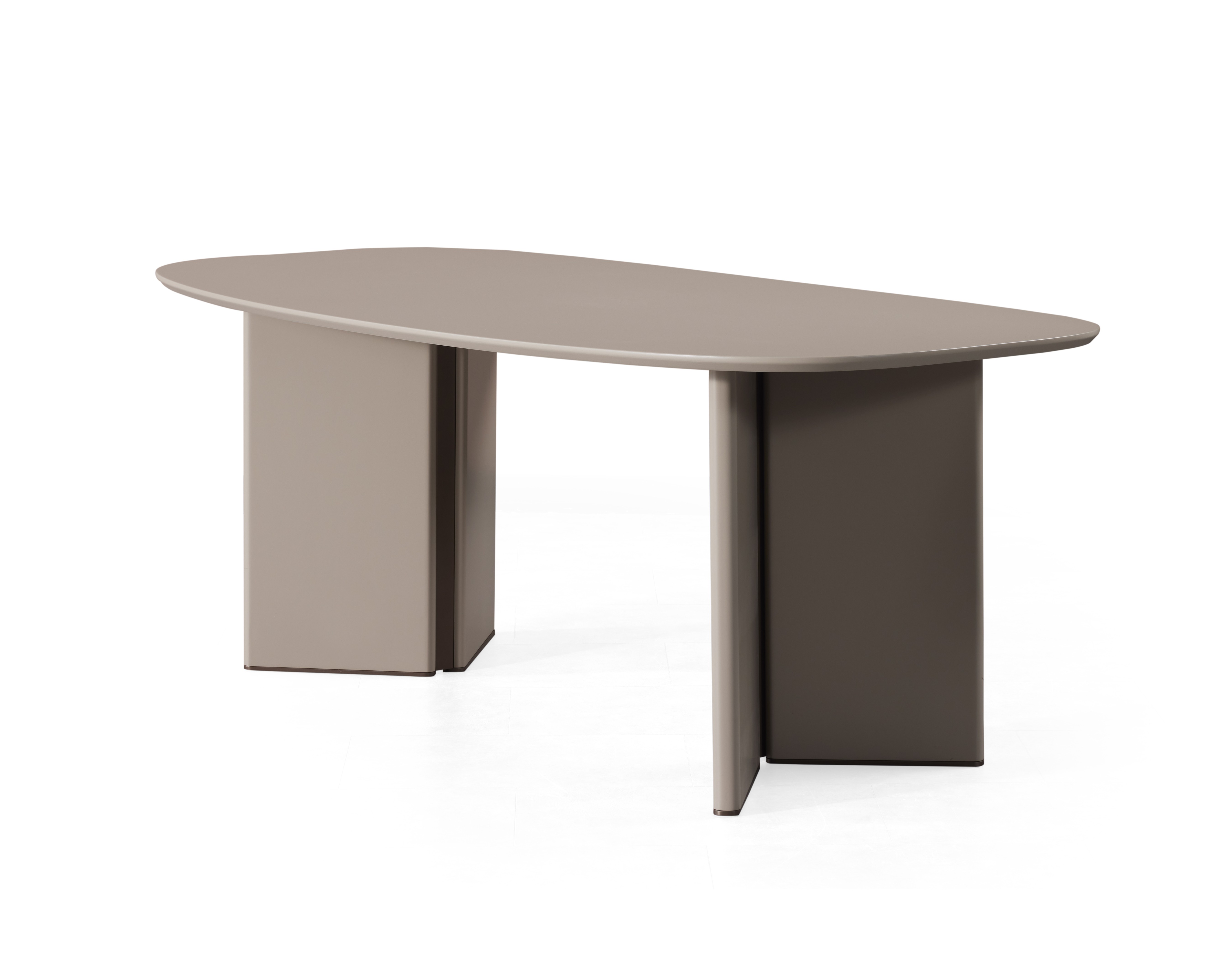 Ovaler Esstisch Modernen Stil Beige Eleganter Tisch Geraden Linien