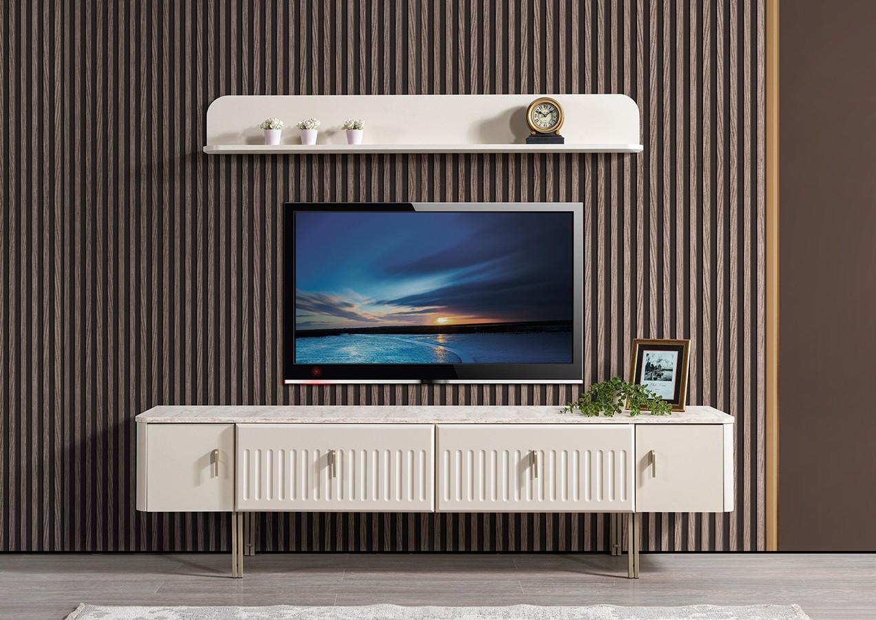 TV unit Stil modern Farbe weiß neu praktisch Esszimmer komfortabel