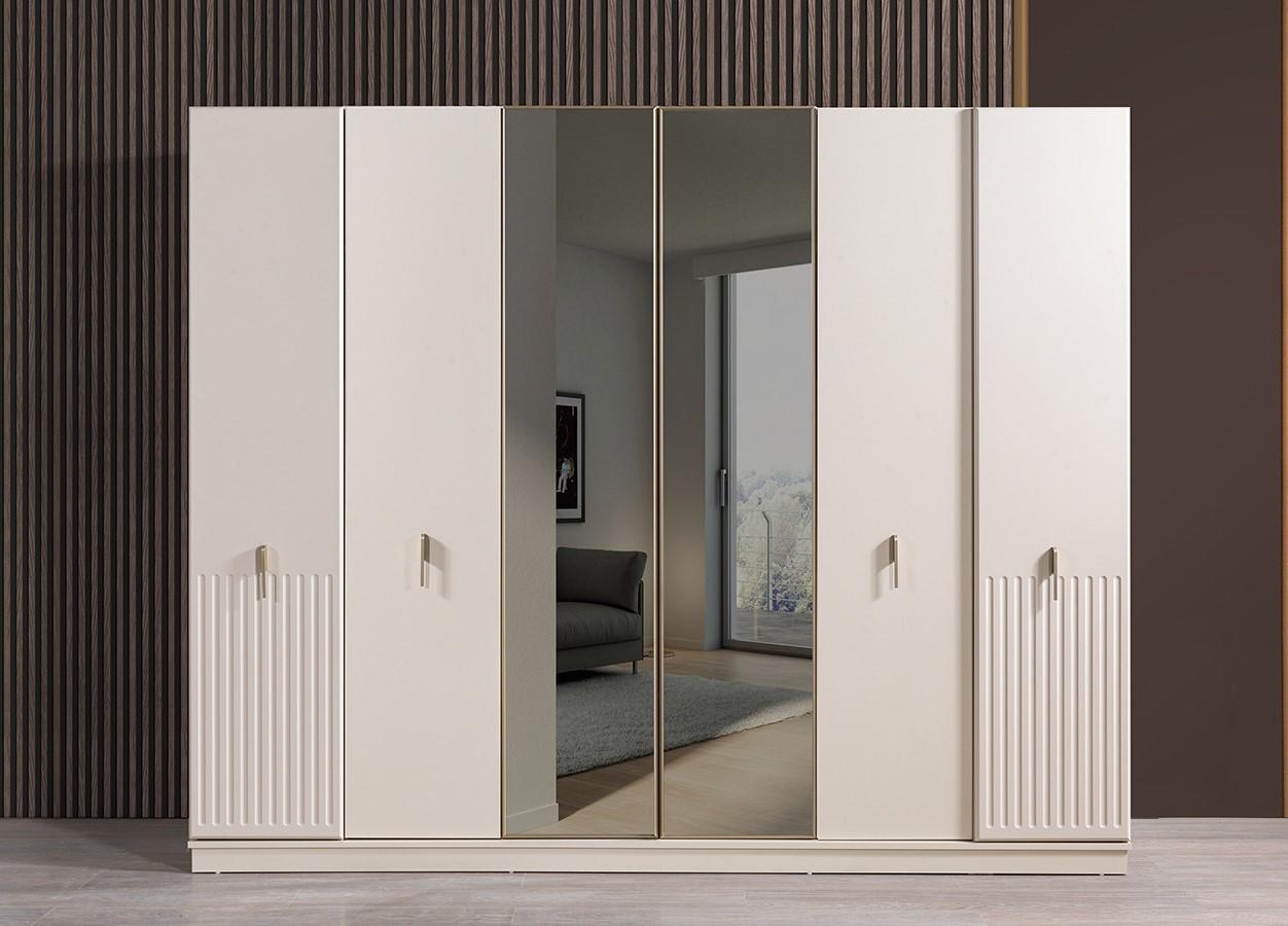 Kleiderschrank Stil modern Farbe weiß neu praktisch geräumig Schlafzimmer