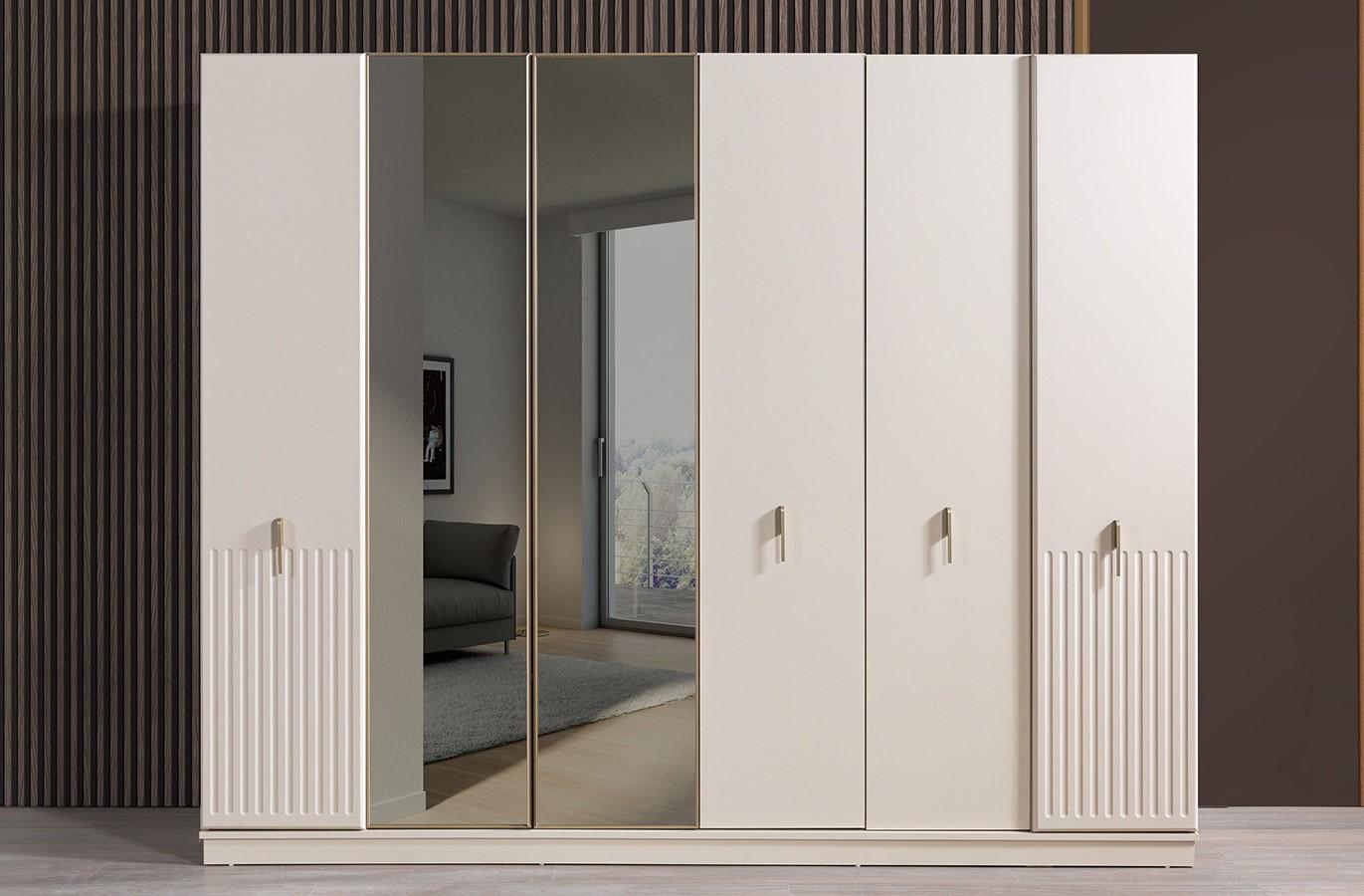 Kleiderschrank Stil modern Farbe weiß neu praktisch Schlafzimmer geräumig