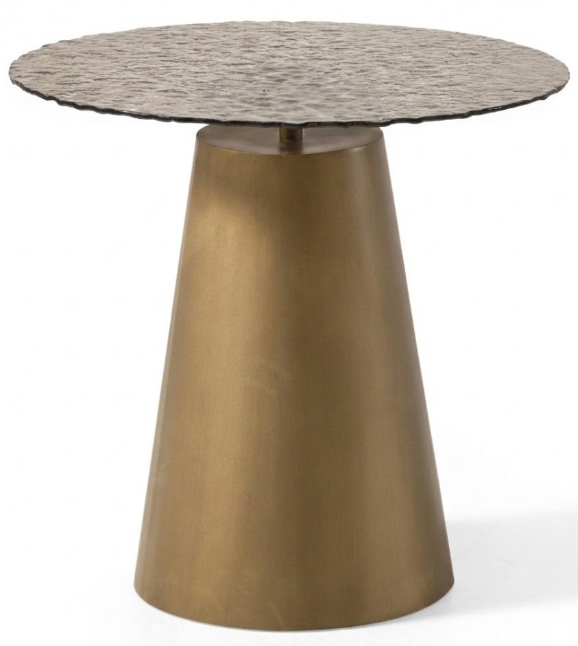 Modern Luxus Couchtisch Rund Glas Wohnzimmer Metall Elegant Exklusiv