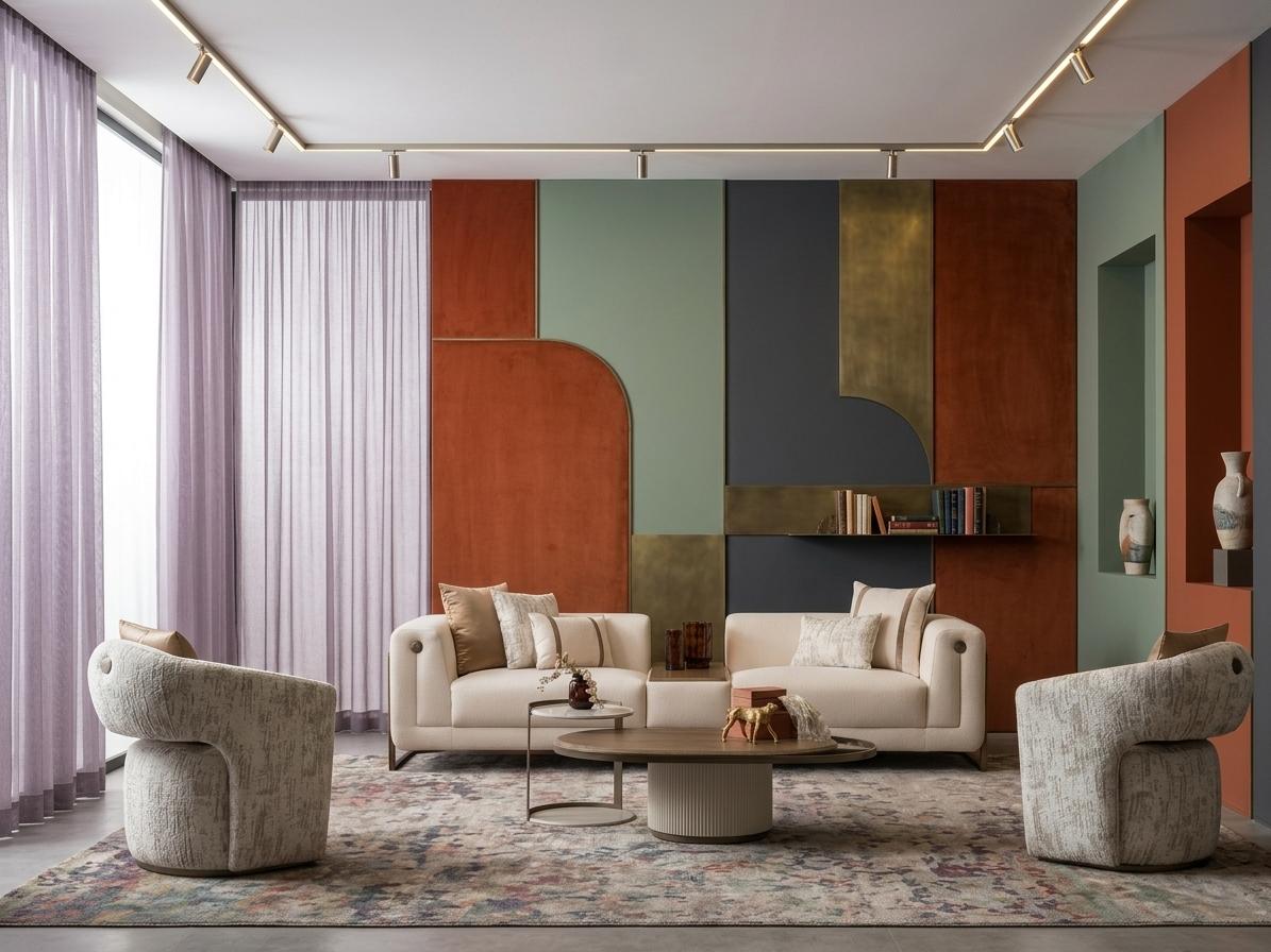 Luxuriöses Wohnzimmer-Set 4+1+1-Sitzer Couchtisch Beistelltisch Polstermöbel