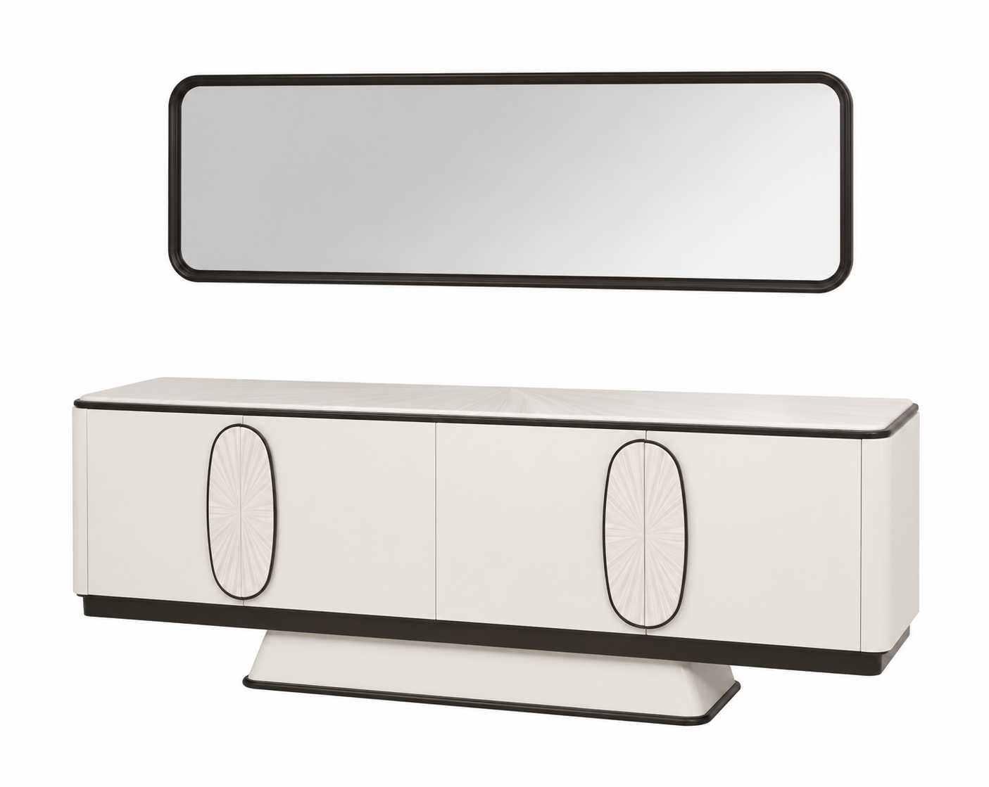 Sideboard mit Spiegel Schrank Anrichte Stauraummöbel Kommodenschrank Buffet